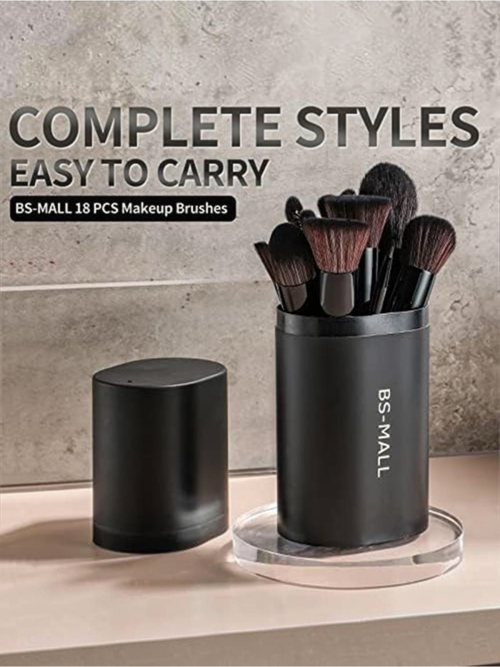 18-Piece Makeup Brush Set Black Case NWT/Packaging